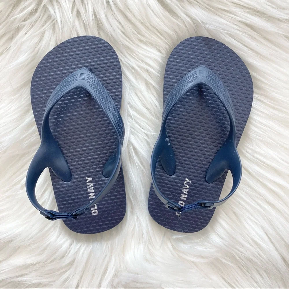 NWT Old Navy Kids Flip Flops Navy Blue